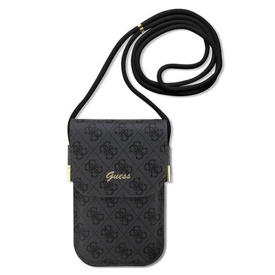 Guess PU 4G Metal Logo Script Phone Bag GUOWBP4SNSK Czarne