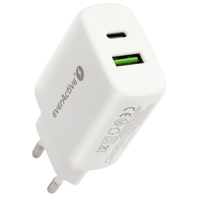 everActive ŁADOWARKA SIECIOWA Z GNIAZDEM USB QC3.0 ORAZ USB-C PD PPS 25W SC-370Q