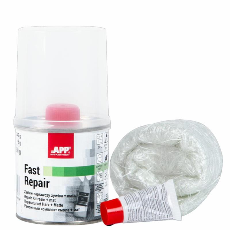 APP Fast repair zestaw naprawczy 0,25kg - żywica + mata + utwardzacz