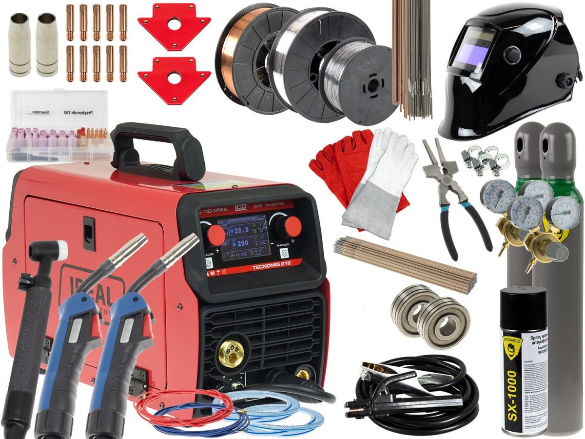 Spawarka Migomat Ideal Tecnomig 212 LCD Synergic Pakiet akcesoriów 6 - TMIG212LCD_pakiet6