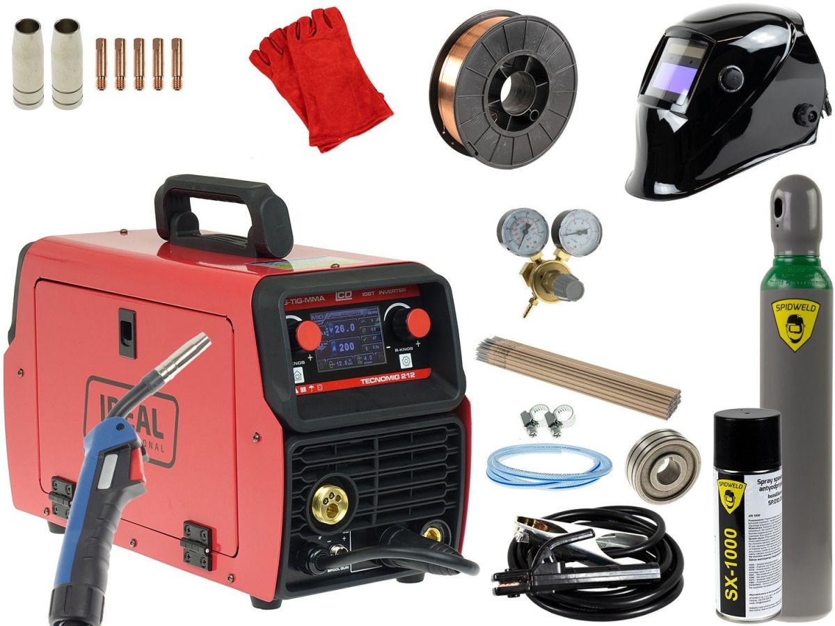 Spawarka Migomat Ideal Tecnomig 212 LCD Synergic Pakiet akcesoriów 3 - TMIG212LCD_pakiet3