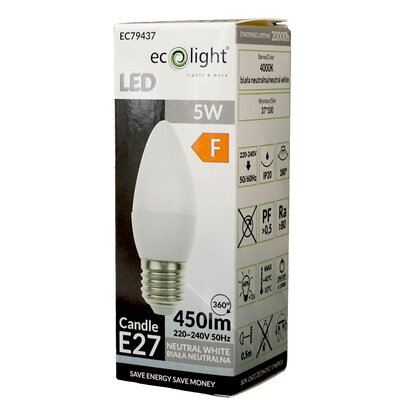 Żarówka LED ECOLIGHT Candle EC79437 5W E27