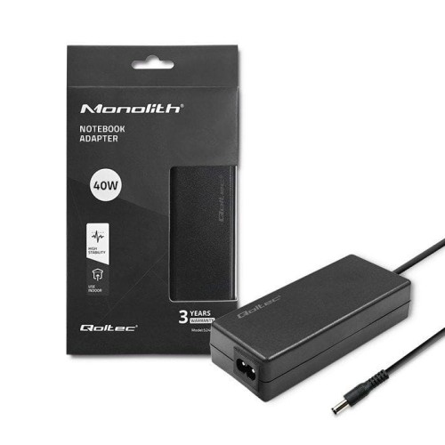 Qoltec ZASILACZ DO LAPTOPA 40W | 12V | 3.33A | 5.5*2.1 | +KABEL ZASILAJĄCY
