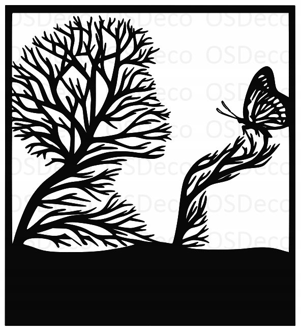 Dekoracja Ściany Obraz Ażurowy Kobieta Drzewo R102