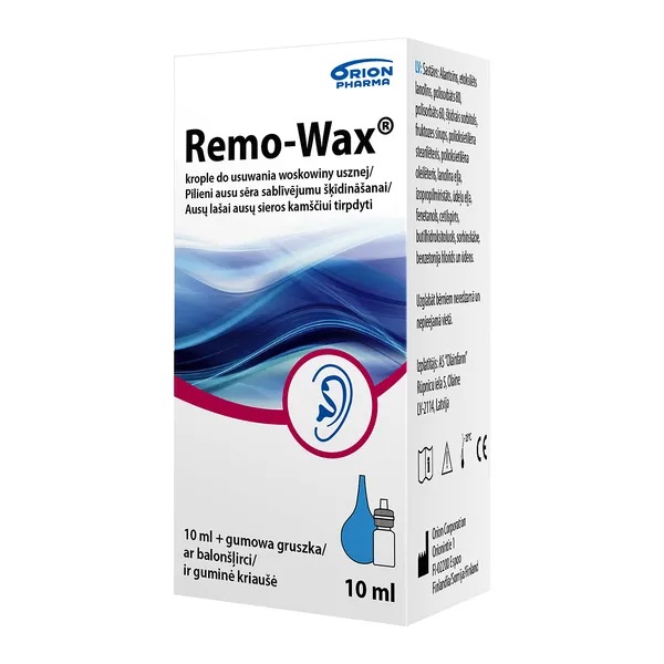 ORION Remo-wax krople do usuwania woskowiny usznej 10ml + gumowa gruszka