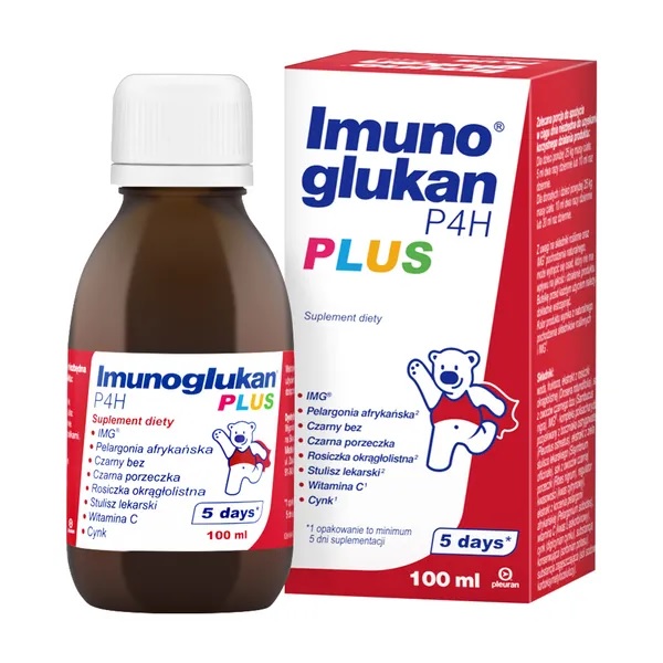 PHARMAPOINT Imunoglukan P4H Plus płyn 100 ml Długi termin ważności! 3627321