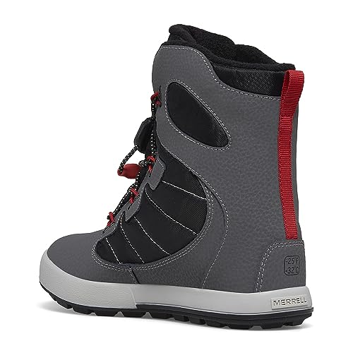 Merrell Dziecięce śniegowce Snow Bank 4.0 WTRPF uniseks, Grey Black Red, 43 EU