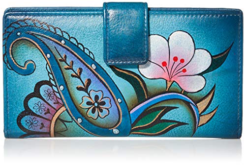 Anna by Anuschka Damski portfel 1833, - Dżins Paisley kwiatowy - Rozmiar Uniwersalny
