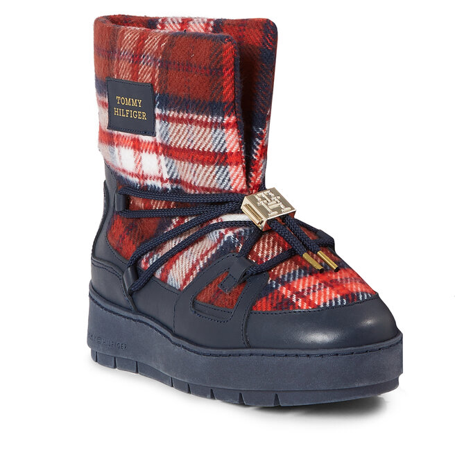 Śniegowce Tommy Hilfiger Tartan Snowboot FW0FW07612 Space Blue DW6