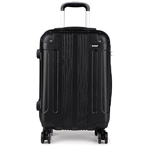 Kono 50 cm kabina podróżna walizka twarda obudowa ABS lekka walizka z 4 kołami obrotowymi modny bagaż na biznes święta podręczny (50 cm czarny) K1777 BK 20