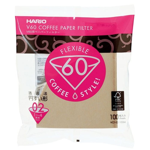Hario filtry papierowe brązowe V60-02