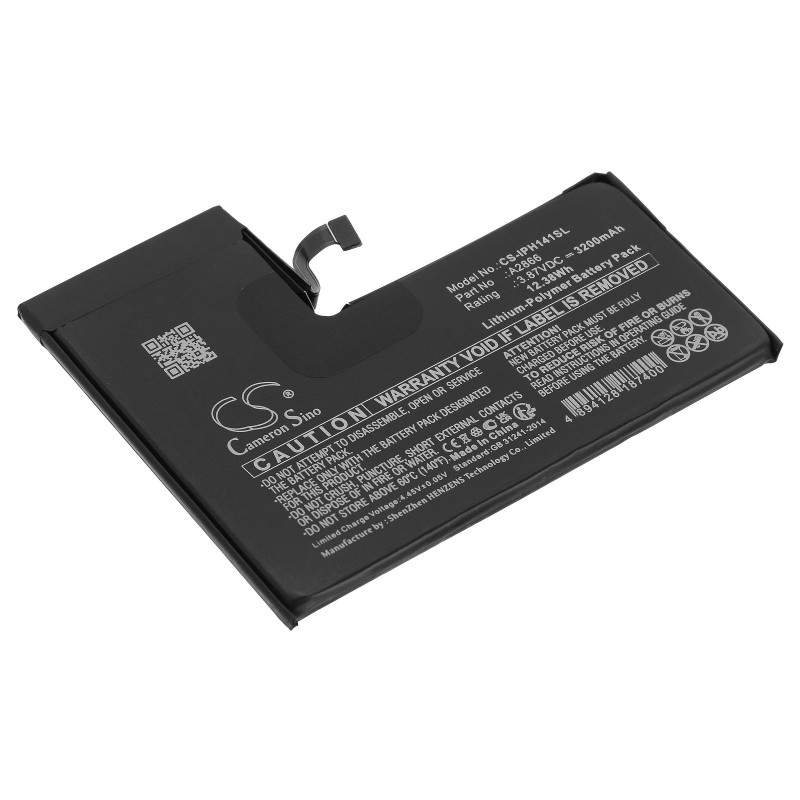 Фото - Акумулятор для мобільного CameronSino Apple iPhone 14 Pro / A2866 3200mAh 12.38Wh Li-Polymer 3.87V (Cameron Sino 