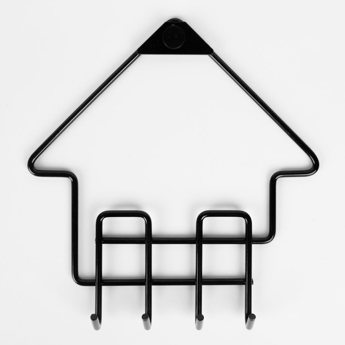 Metalowy ścienny czarny uchwyt na klucze Domek