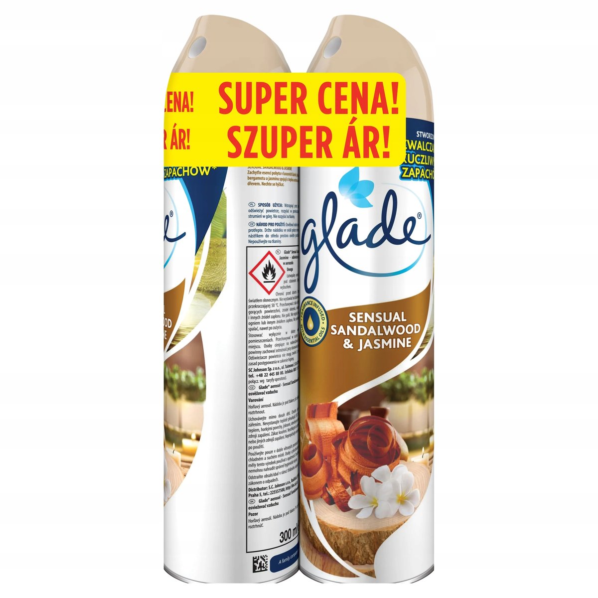 Brise Odświeżacz w sprayu Drzewo Sandałowe z Bali i Jaśmin 2 x 300 ml