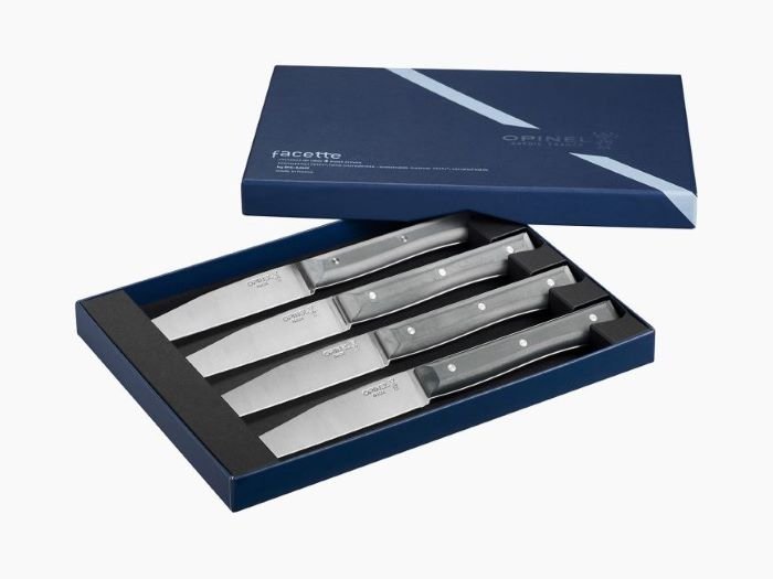 Opinel Zestaw 4 Noży Facette Box Serrated Grey 002565