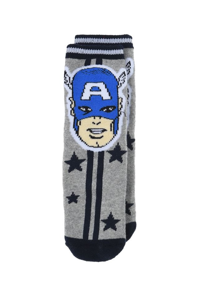 Antypoślizgowe skarpetki bawełniane dla chłopców na licencji Marvel Avengers Kapitan Ameryka