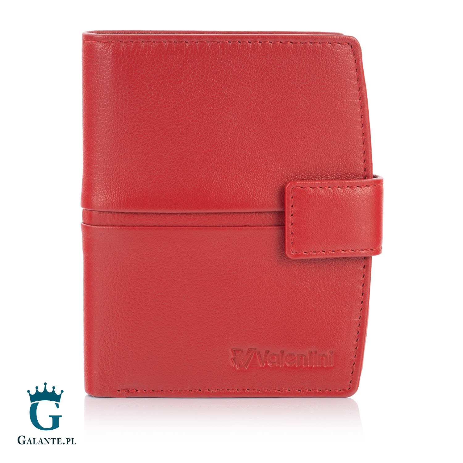 Czerwony skórzany portfel damski Valentini 185-297