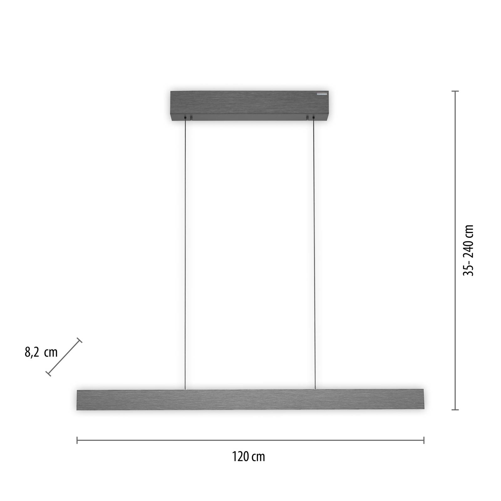 PURE E-Motion lampa wisząca belka LED, CCT, szara