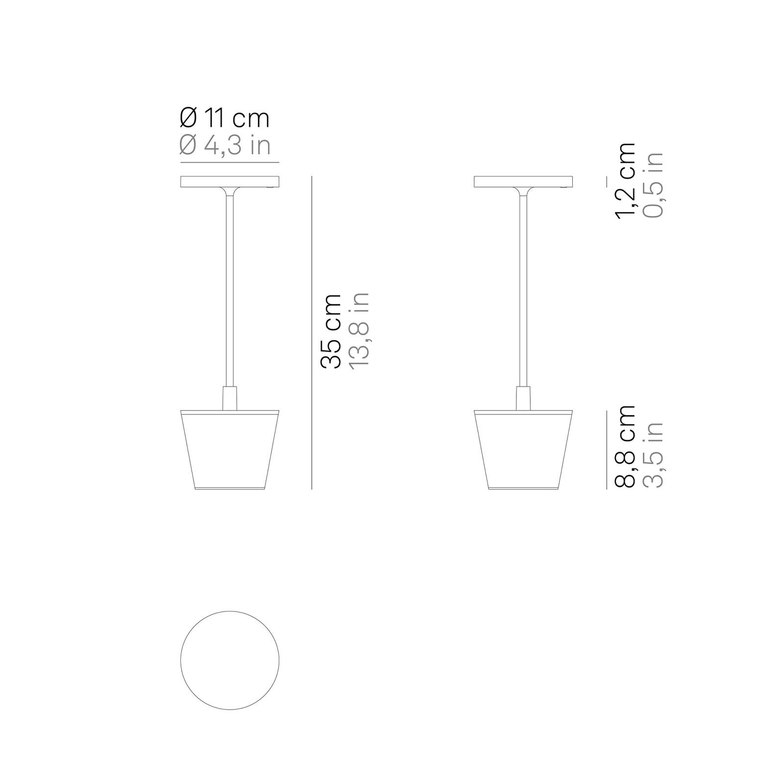 Zafferano Poldina Reverso lampa stołowa corten