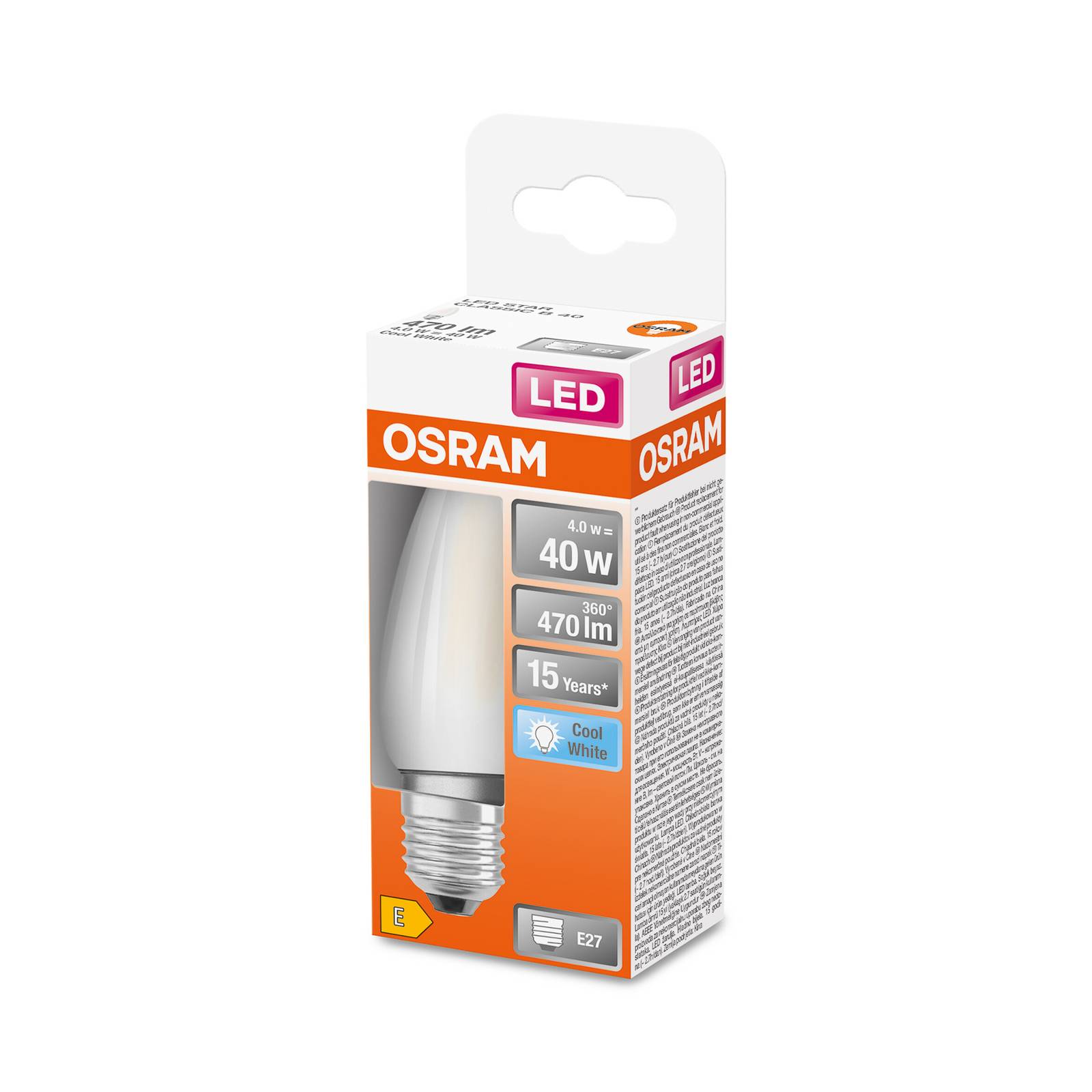 OSRAM Classic świeca LED E27 4W 4 000 K