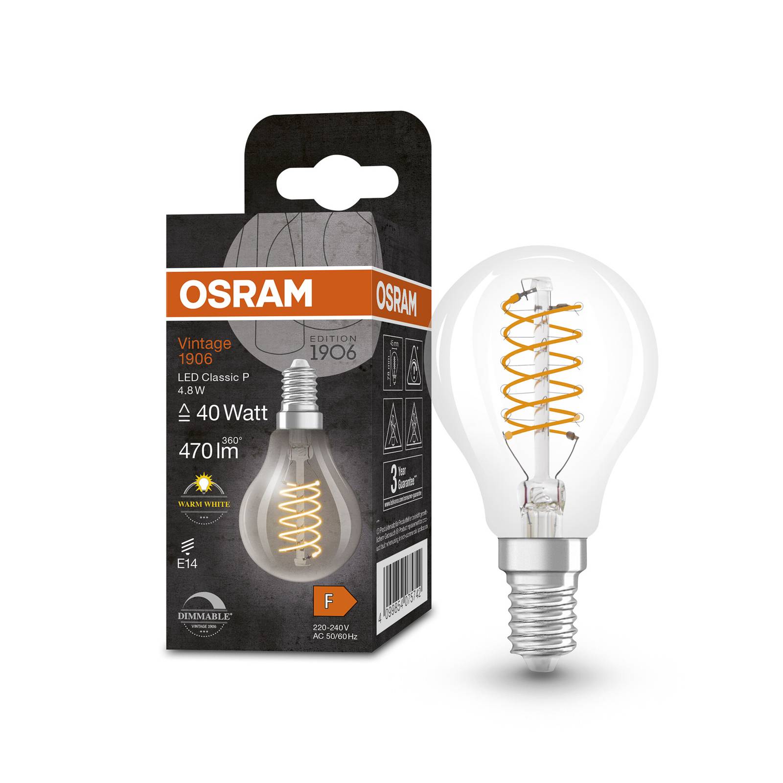 OSRAM Vintage 1906 żarówka LED E14 4,8W 827