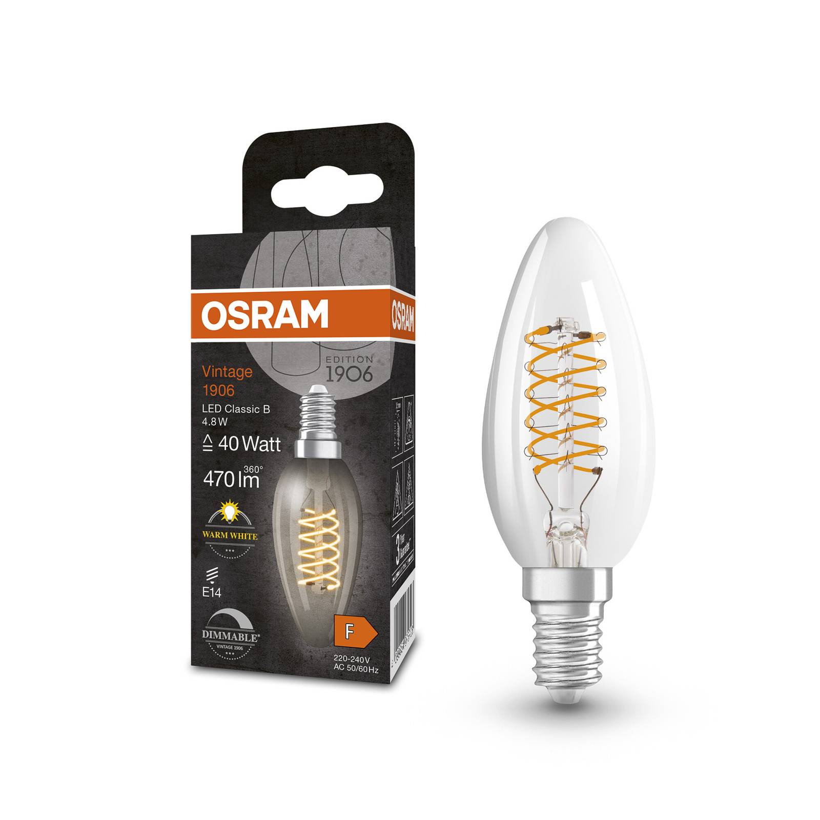 OSRAM Vintage 1906 świeca LED E14 4,8W 827