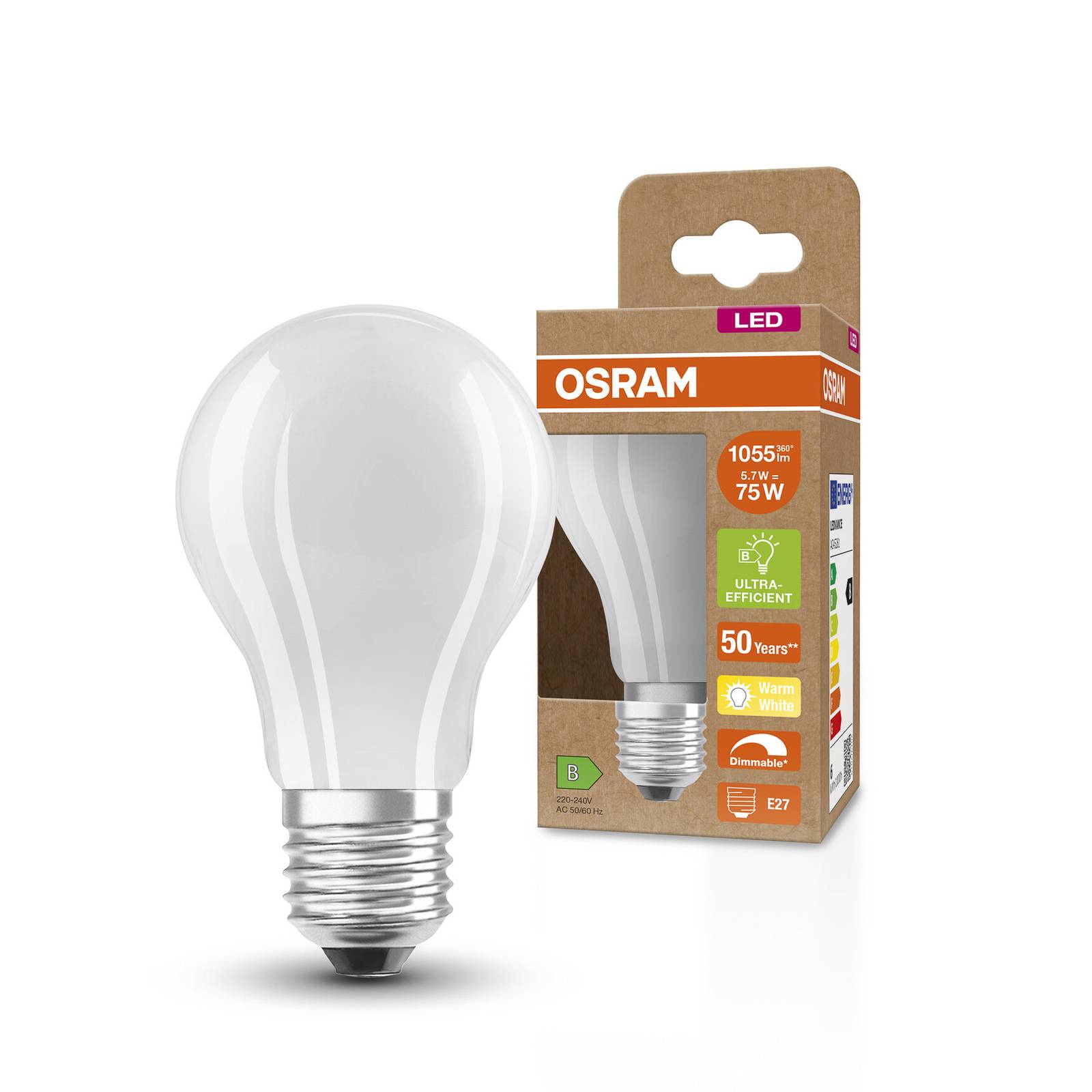 OSRAM Classic żarówka LED E27 5,7W 827 matowa