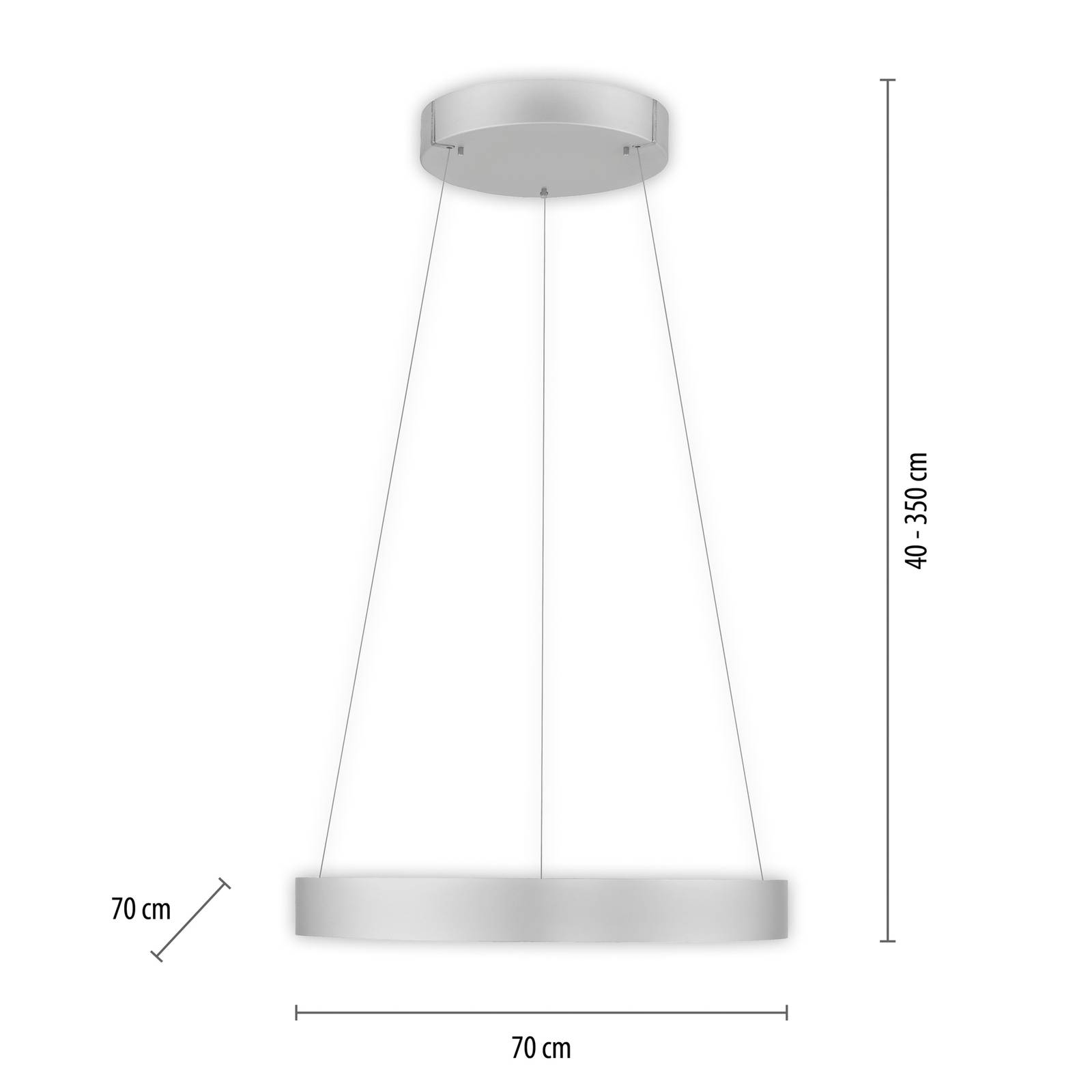 PURE E-Clipse żyrandol LED, CCT, srebrny