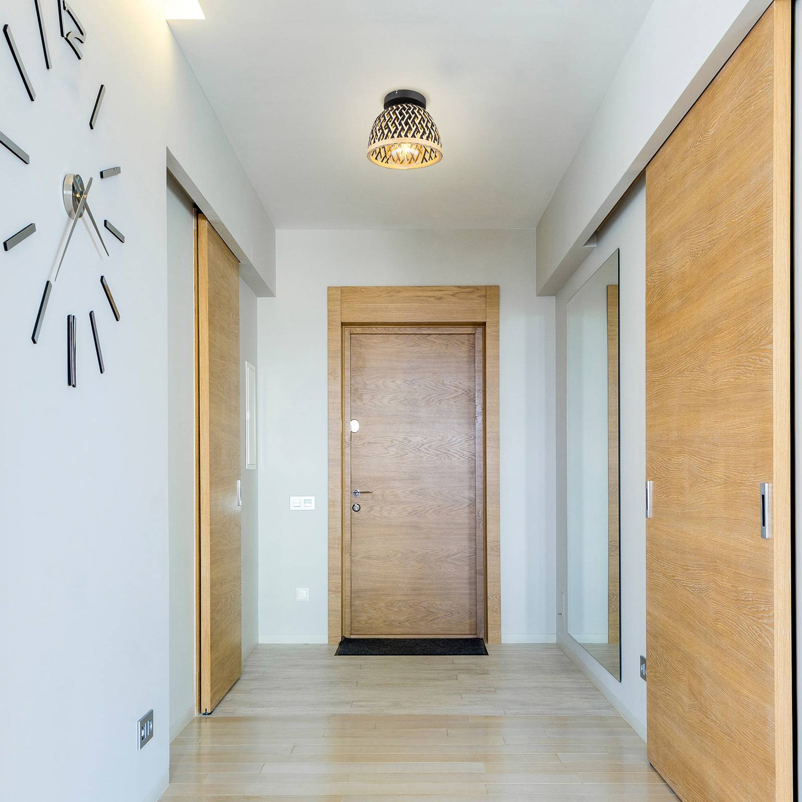 Globo Lampa sufitowa Colly klosz siatka bambusowa Ø 20cm