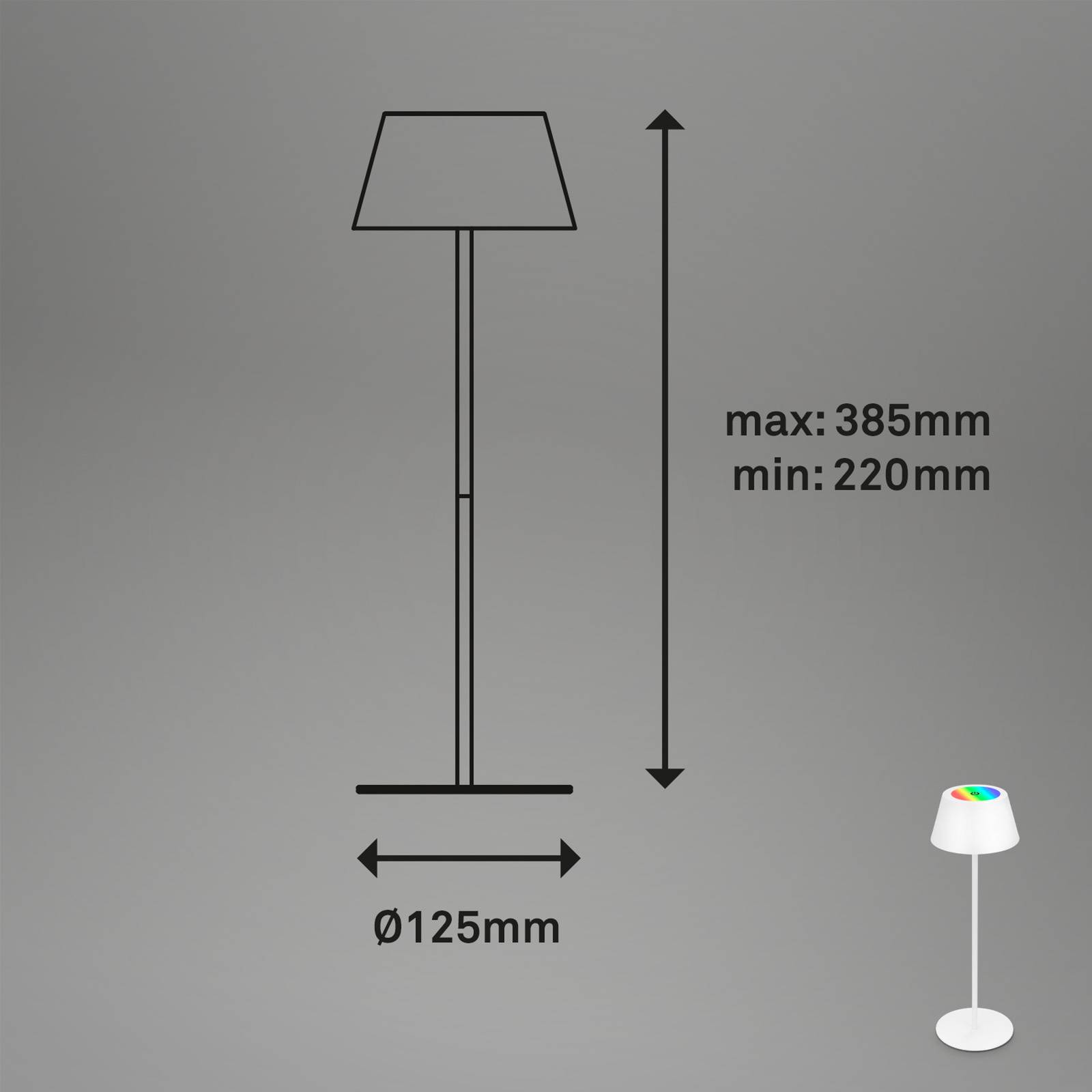 Briloner Lampa stołowa LED Kiki z akumulatorem RGBW, biała