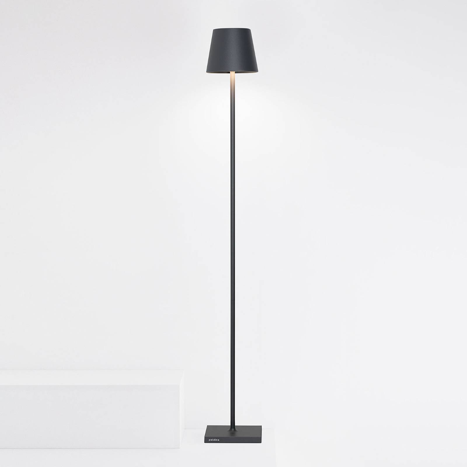 Zafferano Poldina L lampa podłogowa IP54 szara