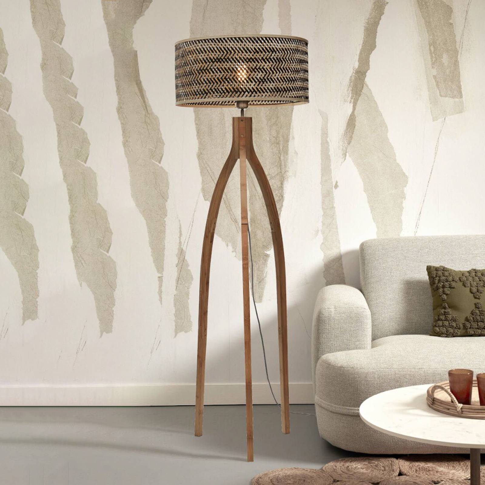 GOOD & MOJO Java podłogowa trójnóg natura/czarna