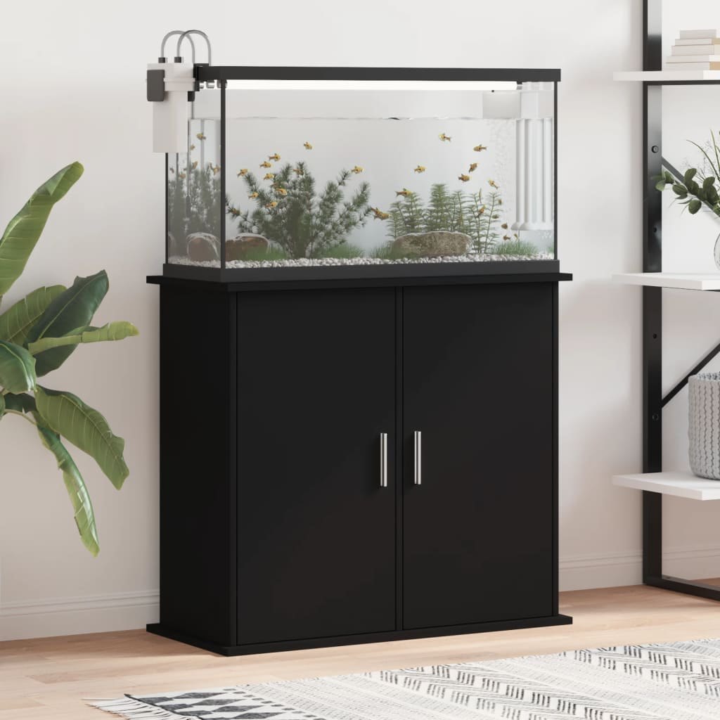 Szafka pod akwarium, czarna, 81x36x73 cm Lumarko!