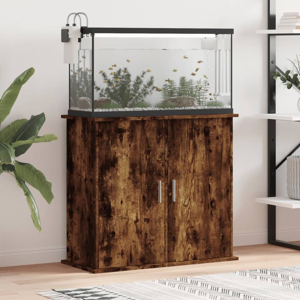 Szafka pod akwarium, przydymiony dąb, 81x36x73 cm Lumarko!