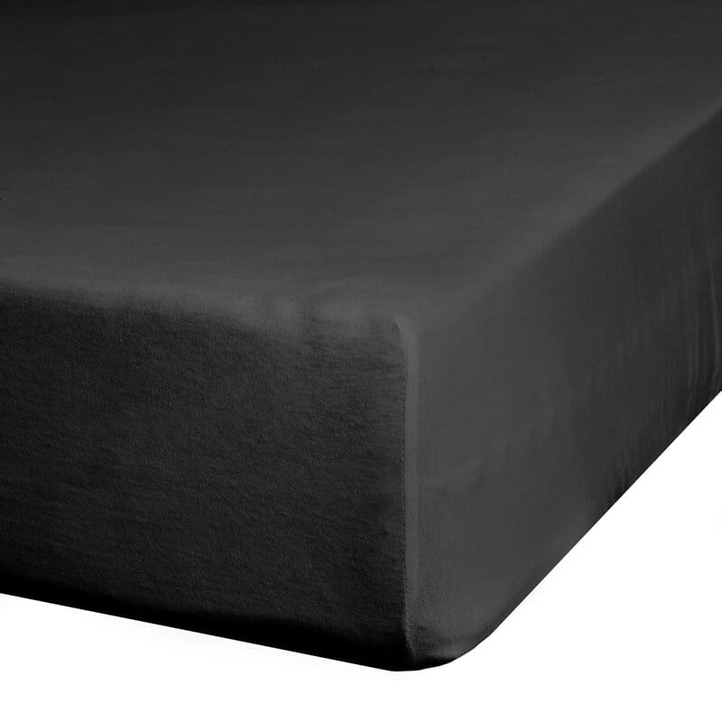 Wysokie prześcieradło 120x200+25cm bawełna jersey czarne Eurofirany