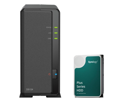 Synology DS124 (1x 12TB HDD HAT3300 Plus)