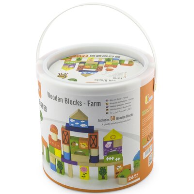 VIGA Viga Toys, Farma, klocki, 50 elementów