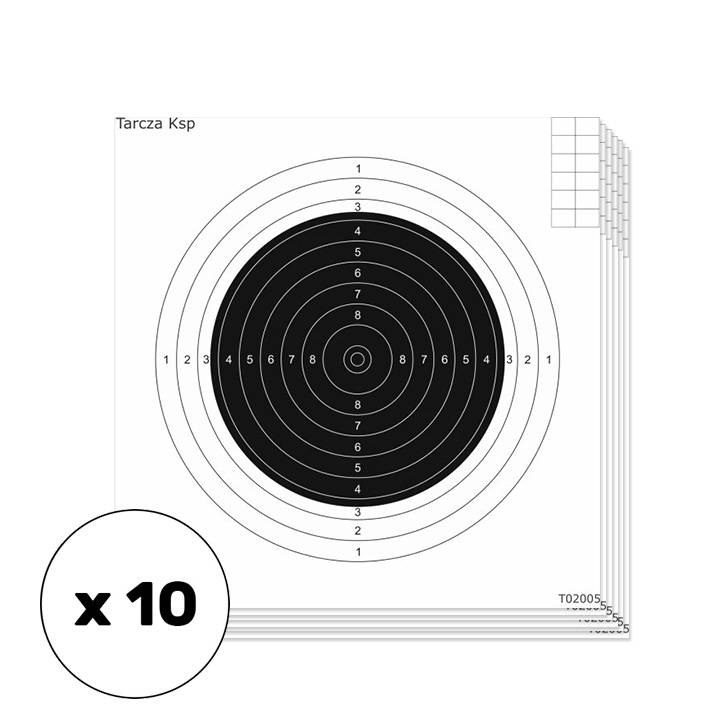 Tarcza strzelecka KSP - 200 x 200 mm - 10szt. - T02005