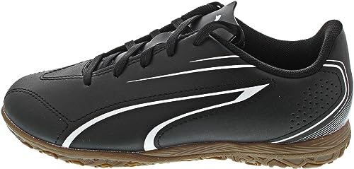 PUMA Vitoria IT JR buty piłkarskie, czarne, białe, 4 UK, Czarna puma, biała puma, 37 EU
