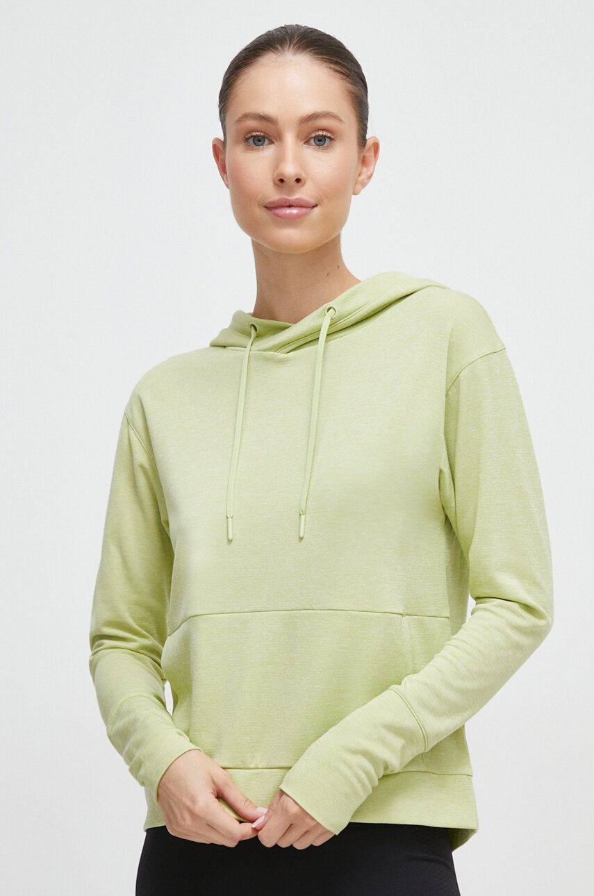Helly Hansen bluza sportowa Lifa Tech damska kolor zielony z kapturem gładka