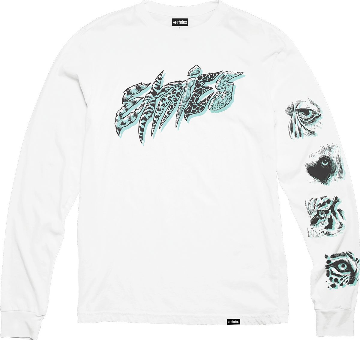 t-shirt męski ETNIES WILD FRONT LS TEE White