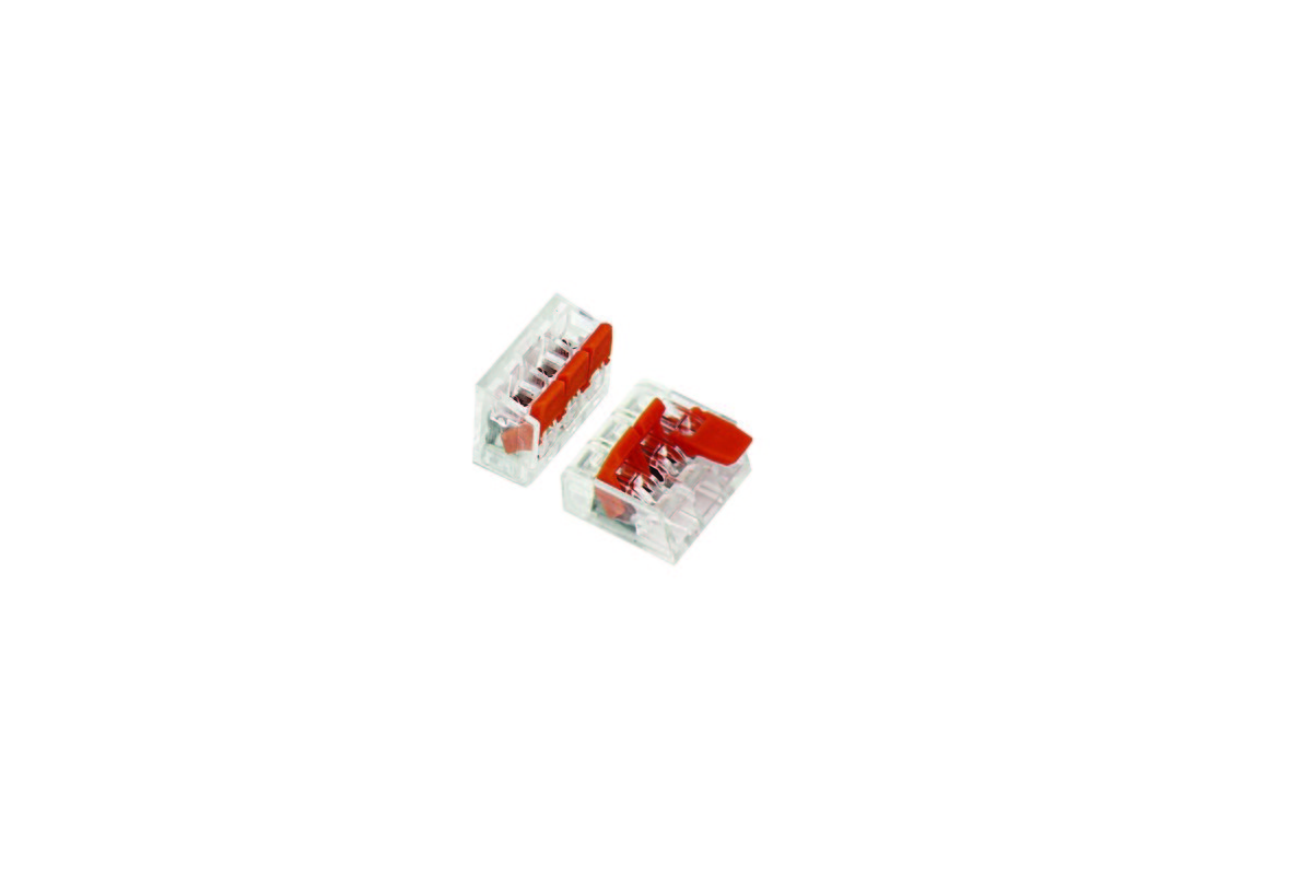 Nextec Szybkozłączka Nextec 3-przewodowa/ 0,25-4mm2 (24-12 AWG) /termoplastik/24A/250V/tem pracy 110/