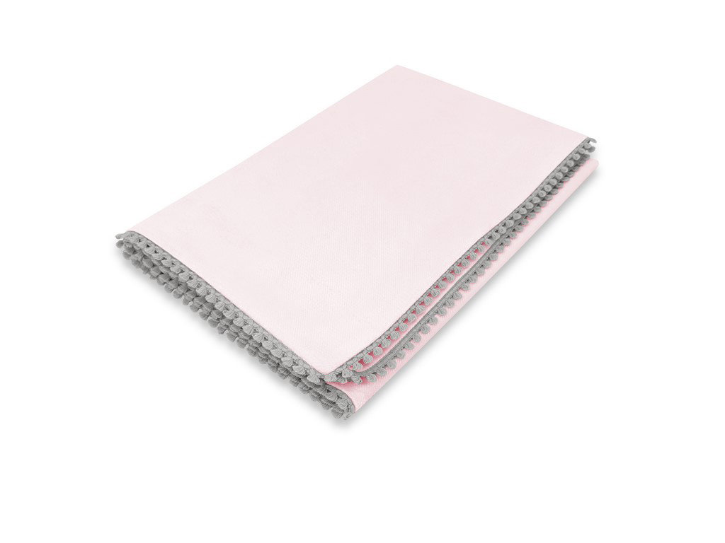 Kocyk 75x100 cm z ozdobną taśmą, chwostami VELVET RÓŻ