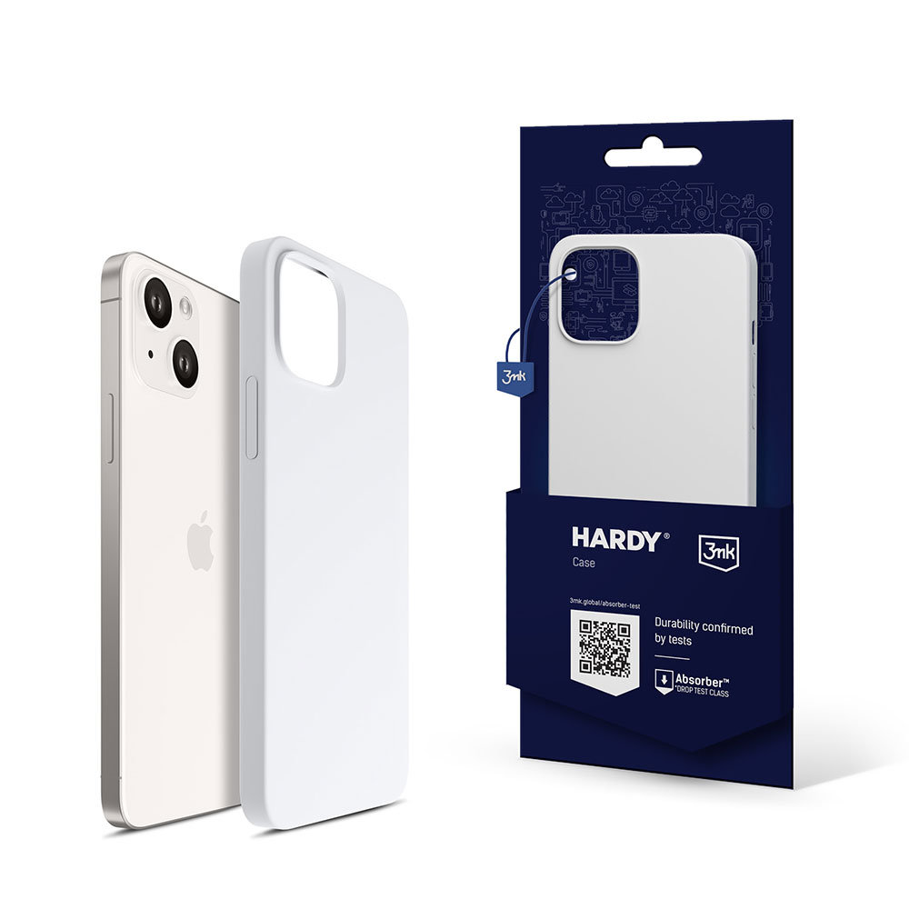 3mk Hardy Silicone MagCase do iPhone 15 Silver-White