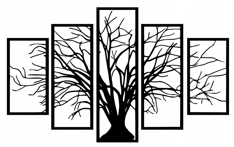 Dekoracja Ścienna 3D Obraz Tryptyk Drzewo Xl K148