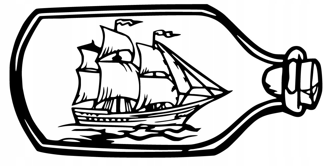 Dekoracja Ścienna 3D Statek W Butelce Prezent J133