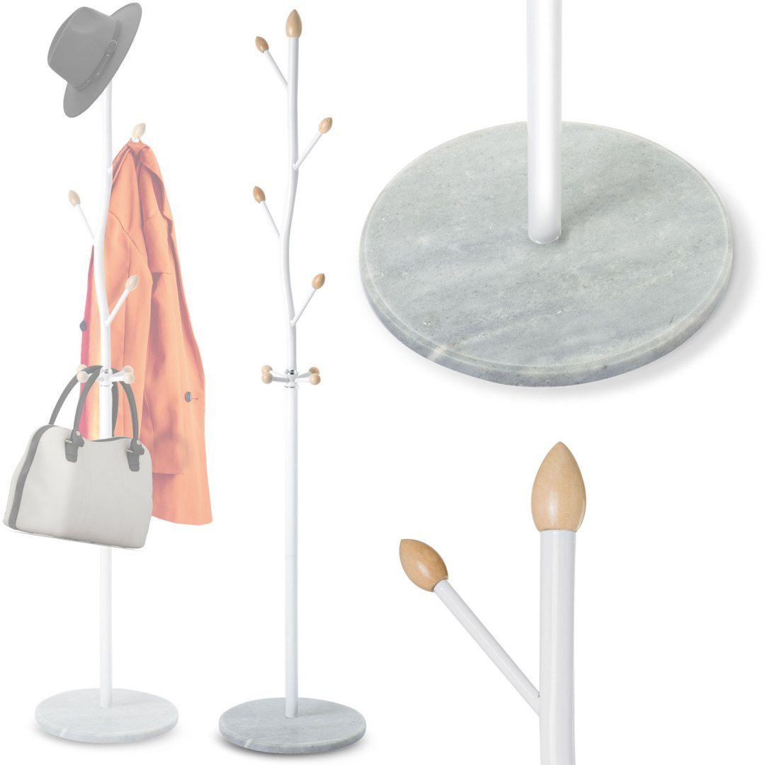 WIESZAK STOJĄCY NA UBRANIA PARASOLE BIAŁY 175cm