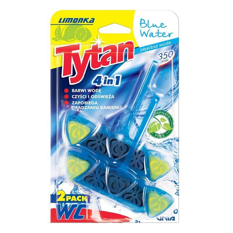Tytan Zawieszka Do Wc Czterofunkcyjna Barwiąca Wodę Limonka Duopak 2X 40G