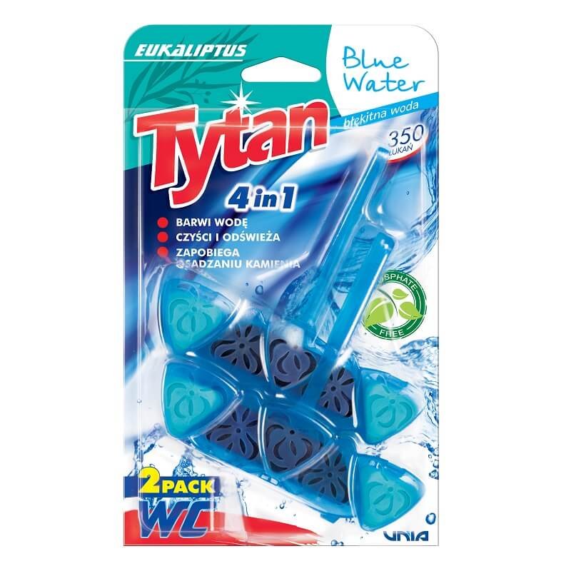 Unia Tytan Zawieszka Do Wc Czterofunkcyjna Barwiąca Wodę Eukaliptus Duopak 2X 40G