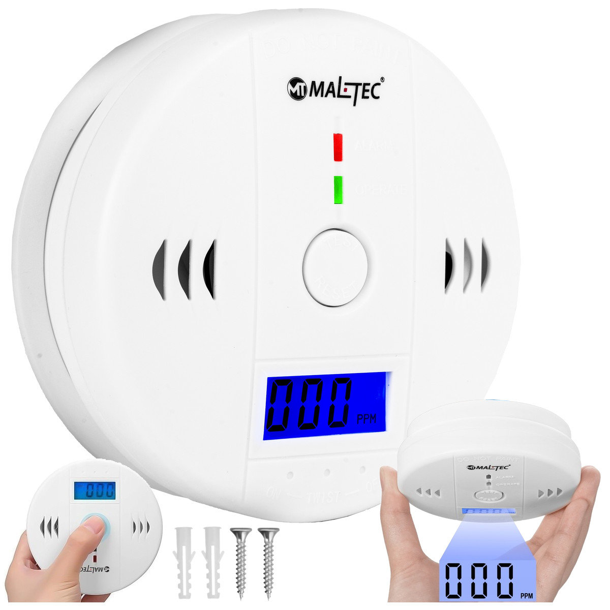 Czujnik CZADU tlenku węgla LCD głośny ALARM 85dB D849